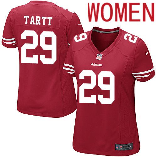 Women San Francisco 49ers #29 Jaquiski Tartt Nike Scarlet Game Player NFL Jersey->women nfl jersey->Women Jersey